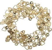 ifundom 100pcs Picture Hanging Hooks Picture Hangers Mini Triangular Painting Decorative Hooks Triangular Hanging Frame Mini Painting Decorative Hooks Painting Hooks Bimetal Golden