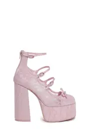 [Sugar Thrillz] Smiling Melody Platform Heels - Pink