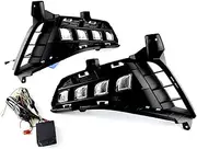 LED DRL Daytime Running Light Front Fog Lamps with Turn Signal Assembly Accessories Compatible with Hyundai Sonata 2022 2023