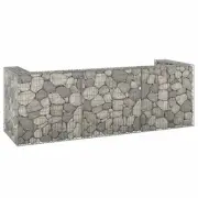 Gabion Wall for Garbage Bins Galvanized Steel Stone Basket Gabion Cage vidaXL