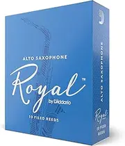 D'Addario Woodwinds Royal Saxophone Reeds - Alto Sax Reeds with Strong Spine - Alto Saxophone Reeds Great for Classical or Jazz - Strength 1.5, 10-pack