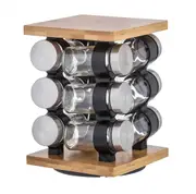 Davis & Waddell Rotating Spice Rack With Jars 12Pcs Seasoning Jars Organiser