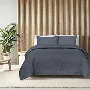 Amsons Bedding Comforter Sets – Microfiber Comforter Bed Set – Comforters & Sets- Grey Bedspreads and Coverlets- Bedding & Linen (3pc, Double)