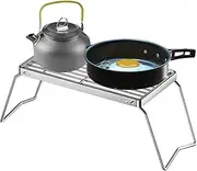 BBQ Rack | Folding BBQ Grill Rack,Portable Griddle Fire Pit Stand Stainless Steel for Backpacking Yard Gathering Hiking Meat Vegetables Beef Chicken
