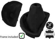 BLACK CROSS STITCH LEATHER AUTO GEAR BOOT+PLASTIC FRAME FOR AUDI TT MK2 06-14 (for: Audi)