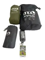 ENO JungleLink Hammock System JungleNest Hammock Helios Straps DryFly Rain Tarp