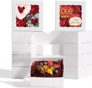 20PCS 5X5X2 Inch Bakery Boxes Chocolate Covered Strawberries Boxes for 4 Mini Ca