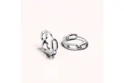 Solid 925 Sterling Silver Hoops of Chunky Chains Earrings