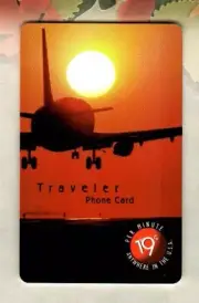 NEW MEDIA TELECOMMUNICATION Plane, Sunset Takeoff 1998 Phone Card