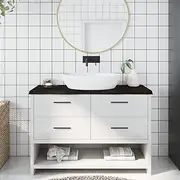 Bathroom Countertop Dark Brown 120x60x4 cm Treated Solid Wood Vanity Sink Top