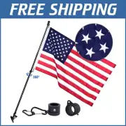 Adjustable 6Ft Stainless Steel Flag Pole with Tangle-Free Nylon American Flag