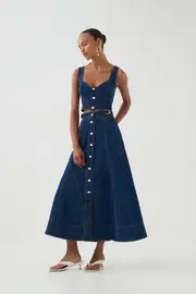 Carmen Denim Midi Skirt