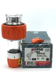 CLIPSAL Straight Plug 56P410 Three Phase 4 Pin 10A 500V 50Hz IP66 Electic Orange
