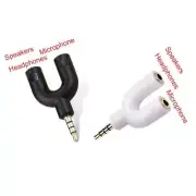 Universal 3.5mm Stereo Audio to Mic Headset Headphone Y Splitter Cable Adaptor A