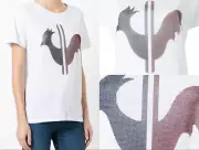 Rossignol Valerie Rooster Chamonix Luxury Cream Cotton T-Shirt Top New L
