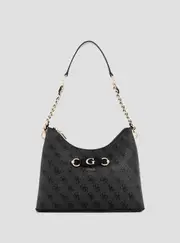 GUESS Women's Black Logo Izzy Shoulder Bag