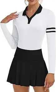 [Soneven] Women's Long Sleeve Hiking Shirts Upf50+ Half Zip Pullover Moisture Wicking Golf Shirt