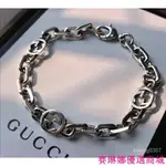 全國購 GUCCI 古馳 雙G 互扣式925純銀/黃金手鍊/手鐲/古巴鏈