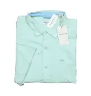 Tommy Bahama Big & Tall Men's Sprite Blue Nova Wave Seersucker Button Down Shirt