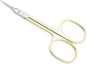 Alpen Cuticle Scissors, Nickel-Plated, Gold Plated Straw and Eye, Tower Point, Curved, 9.0 cm