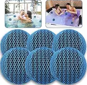 JULMELON Hot Tub Scum Absorber,6 Pack Spa & Pool Scum Eliminating Balls Reusable Hot Tub Oil Absorbing Sponge Washable Scum Floating Filter to Keep Water Clear Clean for Pool Bath Hot Tub Accessories