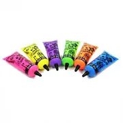 6 x 50ml UV Neon Tie Dye Paint Up To 20 Projects With Free Blacklight
