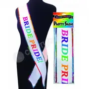 Bride Pride Rainbow Hen's Night Party Sash