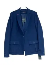 Next Tailoring Jacket Blazer Size 18T Wool Tailored Fit Navy Lined Casual Smart