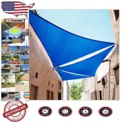 Durable 190 GSM Blue UV Block Shade Sail - Custom Fit 8' x 13' Triangle Canopy