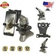 360-Degree Rotatable Beginner Microscope with LED & Universal Smartphone Adapter