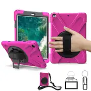 MCC Heavy Duty Strap iPad 9.7 2017 5th Gen Apple Shockproof Case Cover [Magenta]