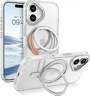 YINLAI for iPhone 16 Plus Case, [Compatible with MagSafe] with Magnetic 360° Rotatable Ring Stand Slim Shockproof Protective Phone Cases for iPhone 16 Plus 6.7", Clear