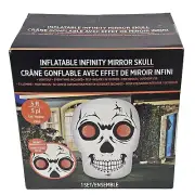 Inflatable 5' LED Infinity Mirror Skull Halloween Outdoor Yard Decor Holiday New