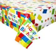 Building Blocks Plastic Table Cover Tablecloth Kids Birthday Party Decorations