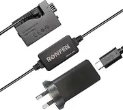 RONFEN DR-E5 DC Coupler LP-E5 Dummy Battery USB-C Cable PD Adapter Kit ACK-E5 AC Power Adapter Kit Replacement for Canon EOS Rebel XSi XS T1i 450D 500D 1000D Kiss F X2 X3 DSLR Cameras