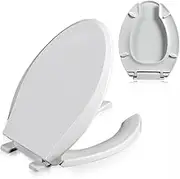 Toilet Seat Elongated Open-Front, Elongated Toilet Seat and Lid with Soft Close and Quick Release
