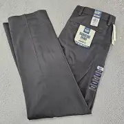 Dockers Pants Mens 38x33 Grey Straight Fit Flat Front Chinos Signature Khaki