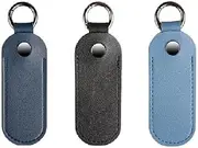 3PCS Leather U Disk Pouch Key Ring Holder USB Flash Drive Storage Bag Pen Drive Protective Cover Memory Stick Case (Multiple Colors, One Size)