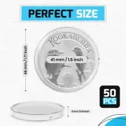 50Pcs 41mm Round Coin Capsule – Clear PMMA Capsule for 1oz Silver Coins & Rounds