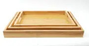 Bamboo 3 Pack Serving Tray Kitchen Food with Handles Serving Platters Tray