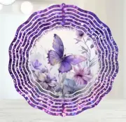 Purple Butterfly 10" Wind Spinner