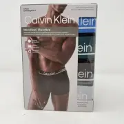 New 4 Calvin Klein Mens Size Large Low Rise Trunks Boxers Shorts Black Stretch