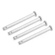 Single Hole Clevis Pins - 5mm x 50mm Flat Head 304 Stainless Steel Pin 4Pcs