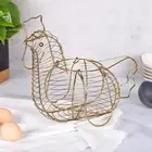 Metal Chicken Egg Basket Chicken Shaped Egg Basket for Home Farmhouse Easter