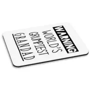 Warning World's Grumpiest Grandad PC Computer Mouse Mat Pad Awesome Best Grandpa
