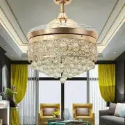 Lighting Groups 42" Invisible Crystal Reversible Ceiling Fan with LED Light R...