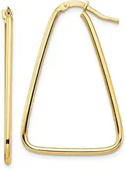 [JewelryWeb] 14k Solid Yellow Gold Polished Triangle Dangle Hoop Earrings 35.8x23.7mm Wide 1.5mm Thick-Hoop Earring for Women