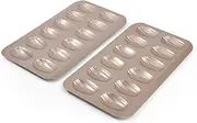 LIFVCNT 2 PCS Madeleine Cake Mold Gold