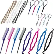 19 pcs Braiding Tools for Hair, findTop Hair Braiding Tools, DIY Hair Styling Tools Kit, French Braid, Hair Braid Kit, Hair Loop Tools Set for Hair Styling