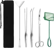 Aquarium Tools Kit, 4 in 1 Long Stainless Steel Tweezers Scissor Spatula Multi